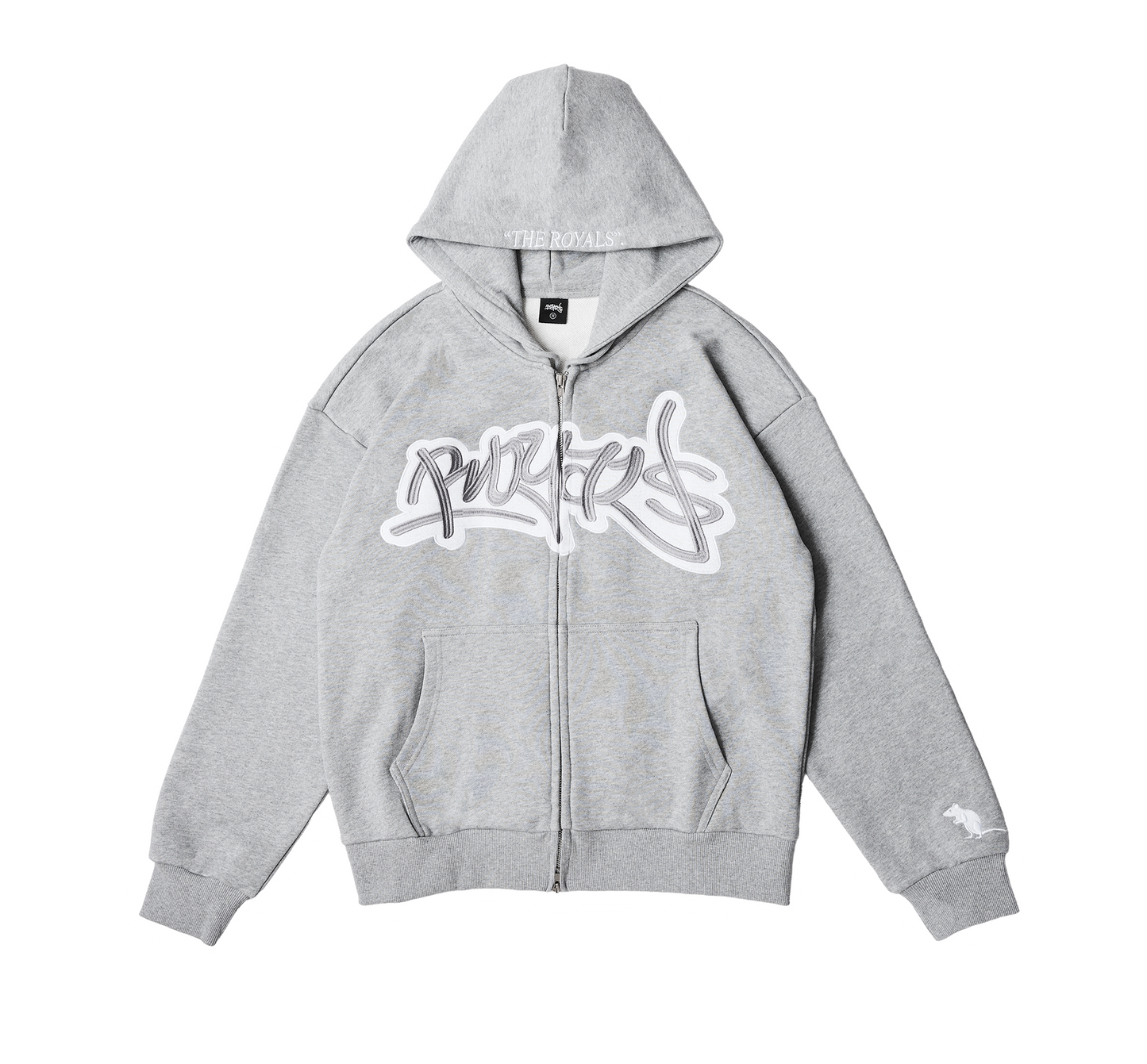 THE ROYALS ZIP UP SILVER HOODIE