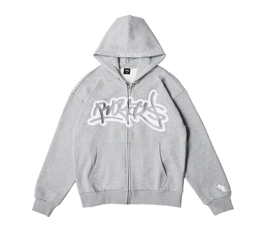 THE ROYALS ZIP UP SILVER HOODIE